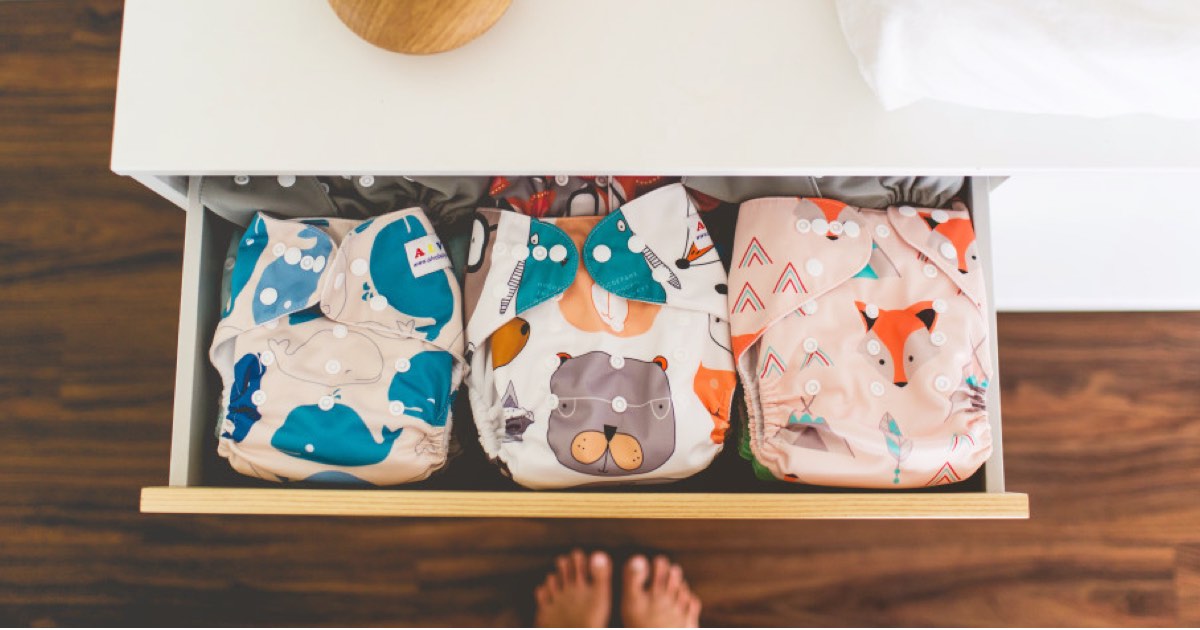Stoffwindeln in neuem Babyzimmer