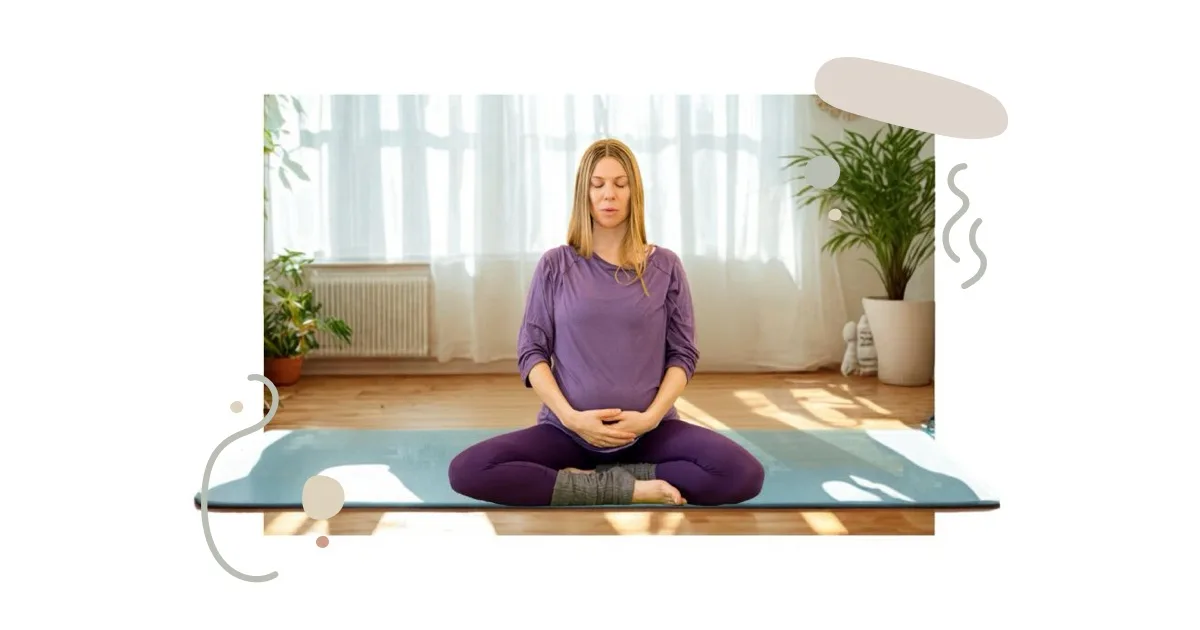 Schwangere Frau bei Sitali-Atemübung – kühlende Pranayama-Technik bei Schwangerschaft