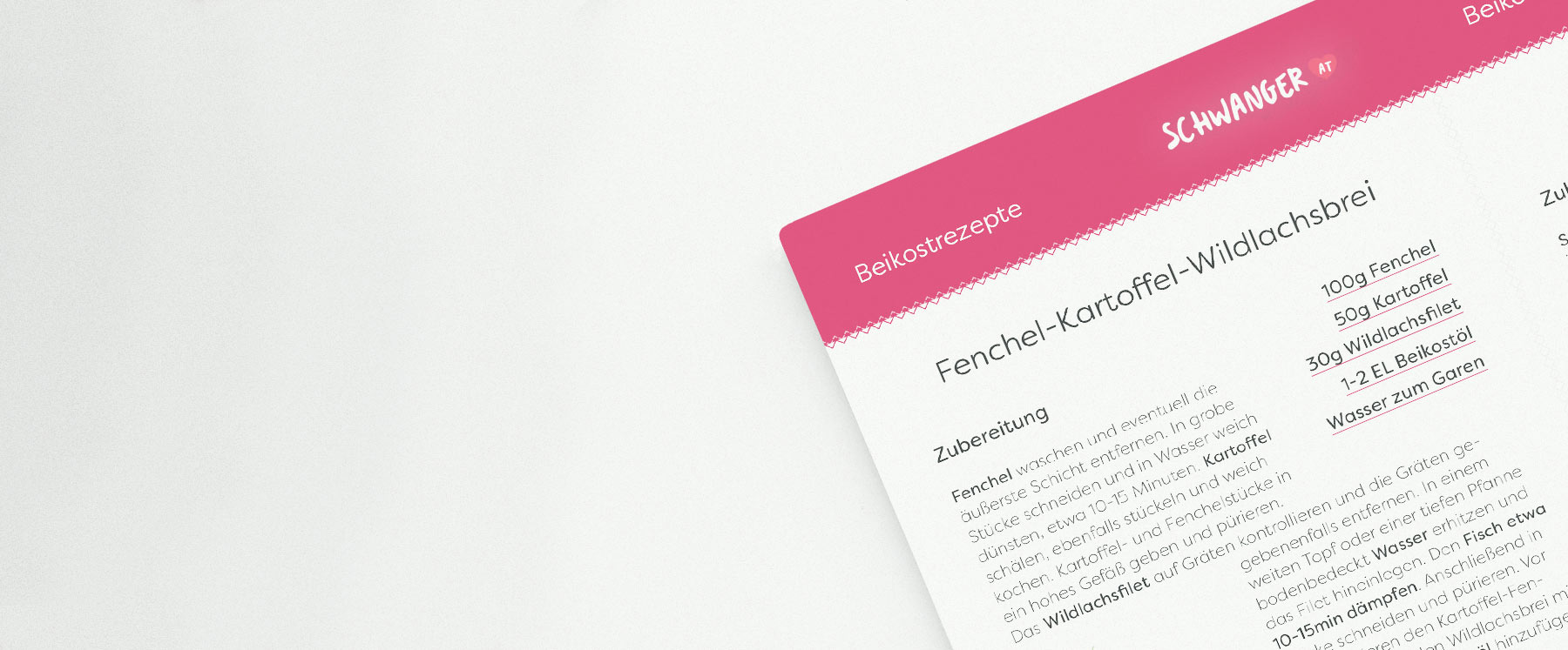Kategorienbild Beikostrezepte mit einer Rezeptkarte